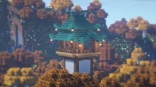 Minecraft | Build a Japanesestyle sightseeing tower in the golden leaf forest