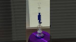 18.5" Blue Glycerin Coil Knockoff Bong Sprinkler Percs Slotted Inline Perc Heavy Duty Beaker Base