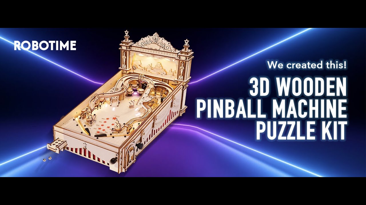 ROBOTIME 3D Puzzle Wooden Pinball Machine