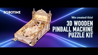 ROBOTIME 3D Puzzle Wooden Pinball Machine screenshot 5
