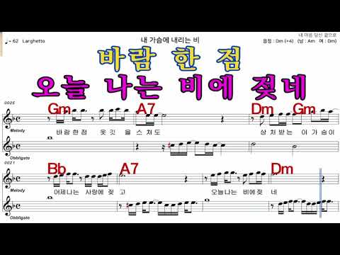 내가슴에내리는비  조용필   가수처럼 엠알로  악보  노래 하기  여자  Dm