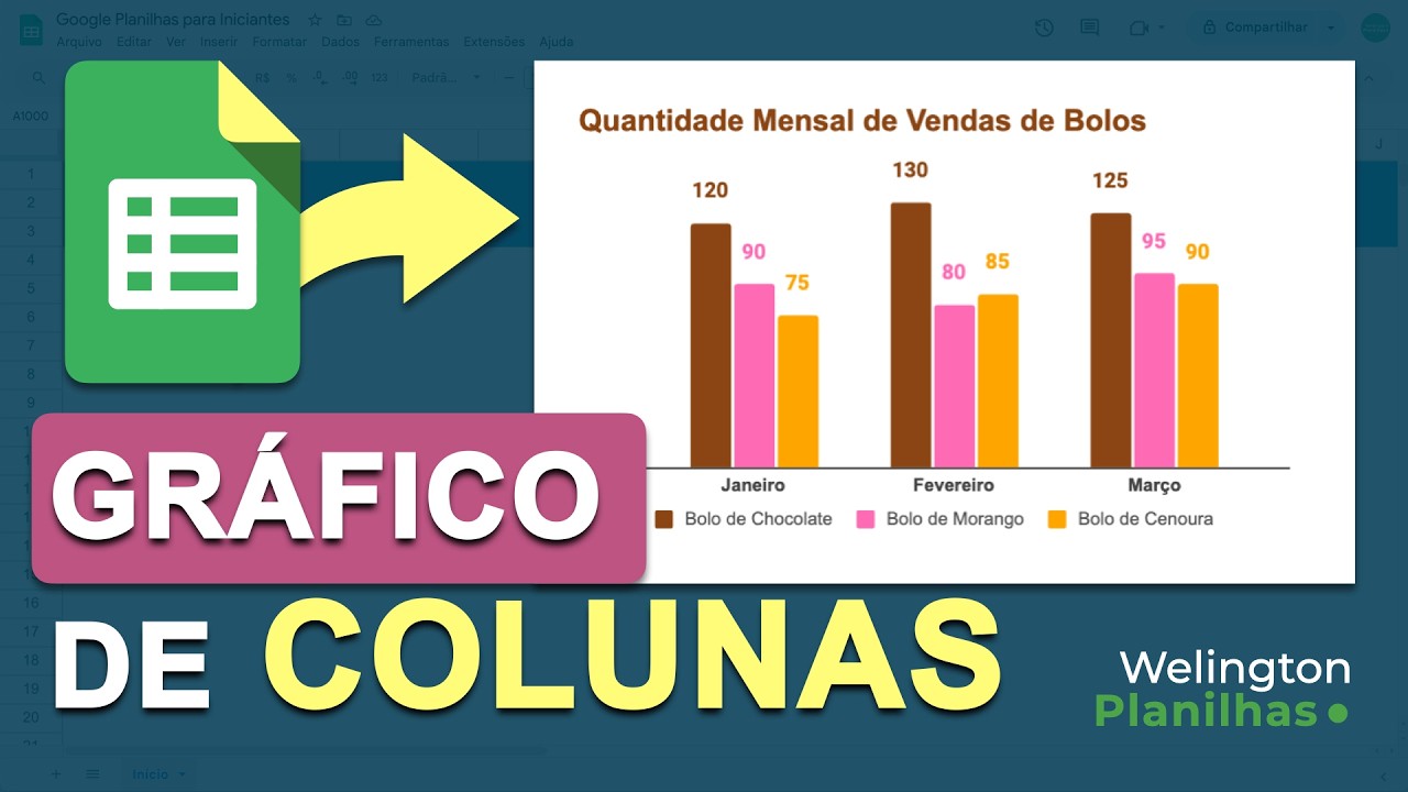 Google Sheets: Como CRIAR um GRÁFICO de COLUNAS bonito e sem estresse no Google Planilhas