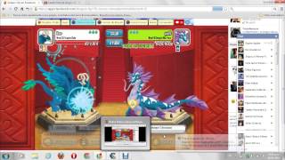 dragon city: pelea con los dragones:cielo,esmeralda y murcielago