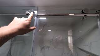 Frameless Sliding Shower Door, Brushed Nickel Stainless Steel Finish, Designed for smooth door closi
