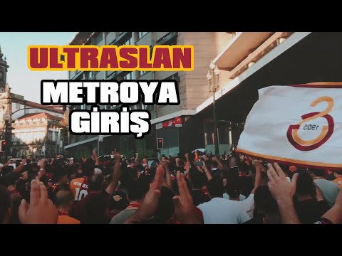 Portekiz'de Porto-Galatasaray maçı öncesi ultrAslan ın metroya girişi.(Galatasaray fans in Portugal)