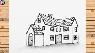 How to draw house easy | Ghar drawing | Beautiful home art