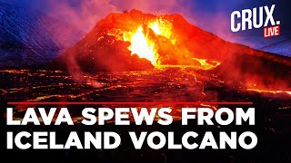 Lava Fountains In Iceland As Volcano Erupts, The Fifth Volcanic Eruption Since December