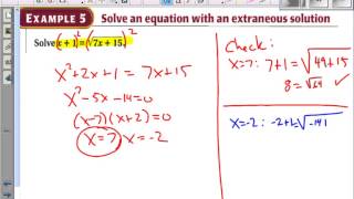 Alg II 6-6 Solve Radical Equations