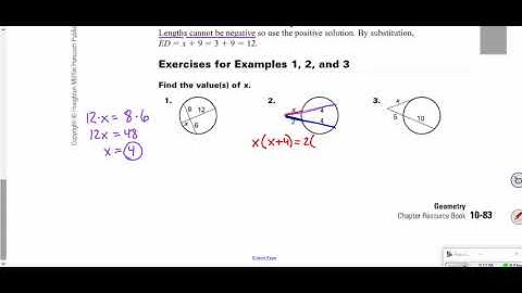 Geometry, Section 10.6, Segment Lengths in Circles