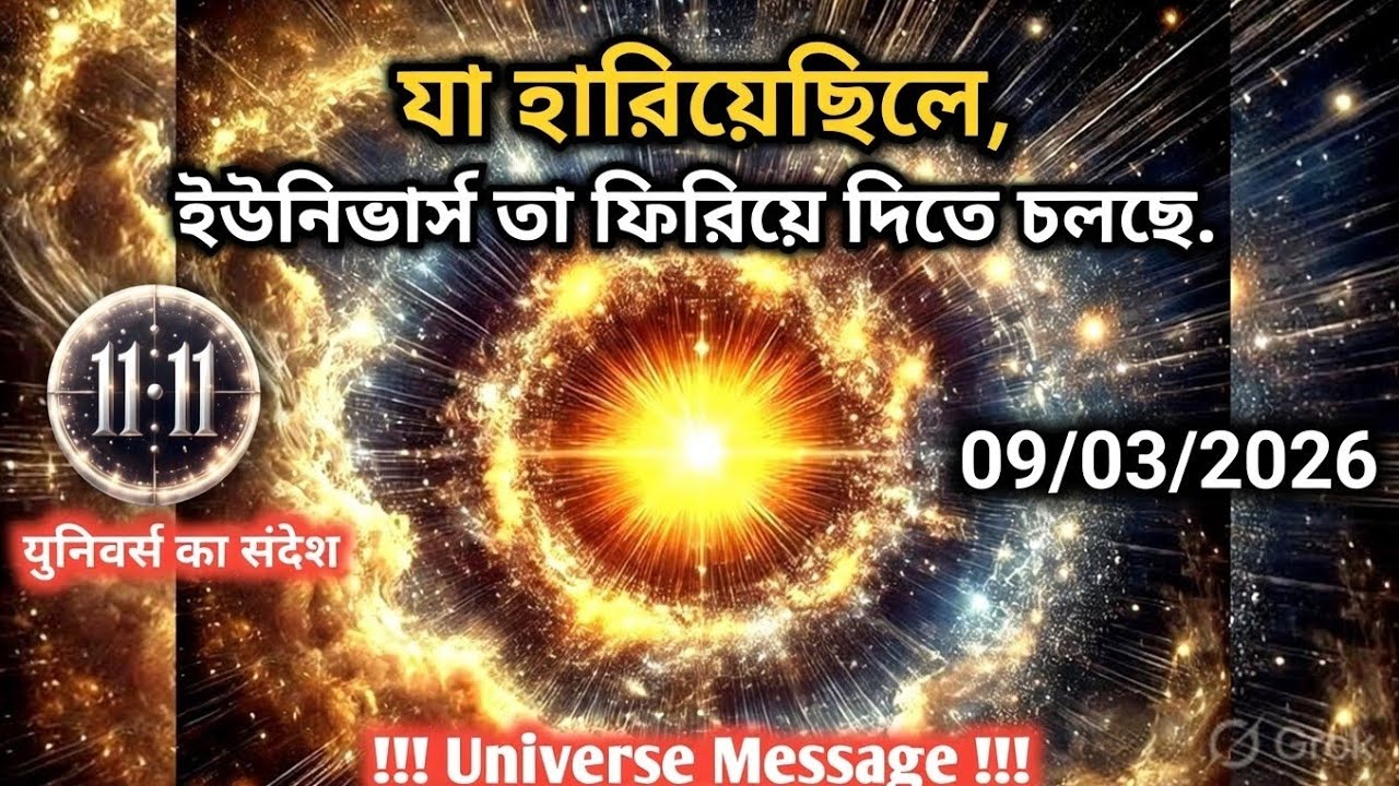 ০৯ মার্চ মহাবিশ্ব বার্তা।যা হারিয়েছিলে, ইউনিভার্স তা ফিরিয়ে দিতে চলেছে....!#angel 