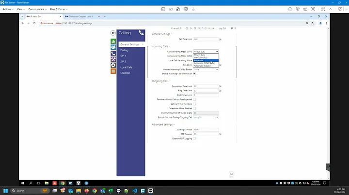 How to make a SIP call between 2N Intercom and Answering Unit.