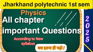 Diploma 1st semester  Physics important questions || Jut 1st semester physics important questions
