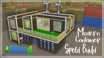 Modern Shipping Container Home || Sims 4 Speed Build CC (With Links)