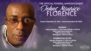 Celebration of Life for Mr. John Maurice Florence