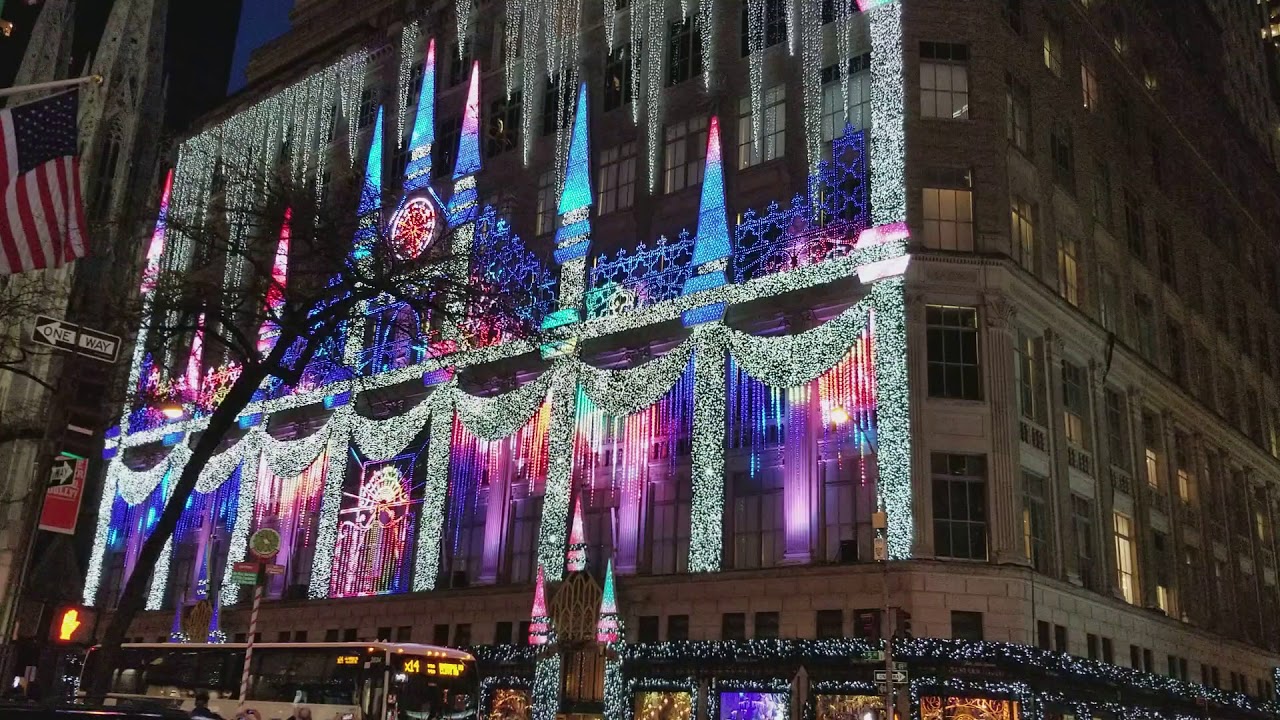 Saks Fifth avenue Christmas Lights - YouTube