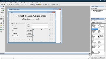 Pemrograman VB 6 Penjelasan Materi dan Contoh Pembuatan Program Menu Makanan