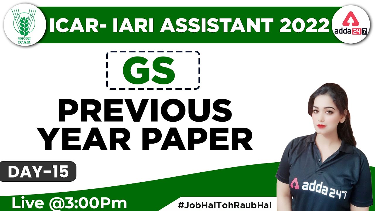 ICAR IARI Assistant Recruitment 2022 | GS by Divya Tripathi | Previous year Questions | Day 15