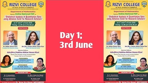 National F D P on Statistical Analysis of Quantitative Data using Advance Excel for Research Scholar