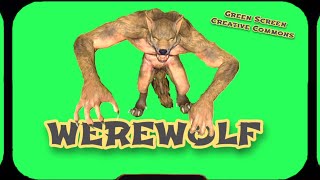 WEREWOLF video Green Screen footage. Chromakey animation GREEN SCREEN.