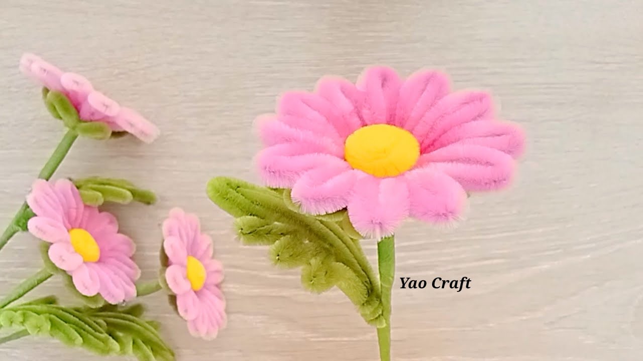 💕Pipe Cleaner Daisy Flower Tutorial step by step | Pipe Cleaner Flower Bouquet #pipecleanerflower