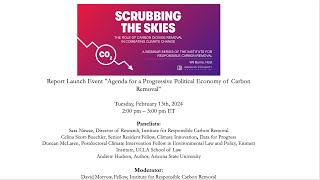 Report Launch Event Agenda for a Progressive Political Economy of CDR