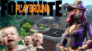DESTROYING 3 Trash Talking Babies on fortnite playground