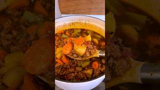 LOADED Hamburger Vegetable Soup for comforting dinner idea #shorts