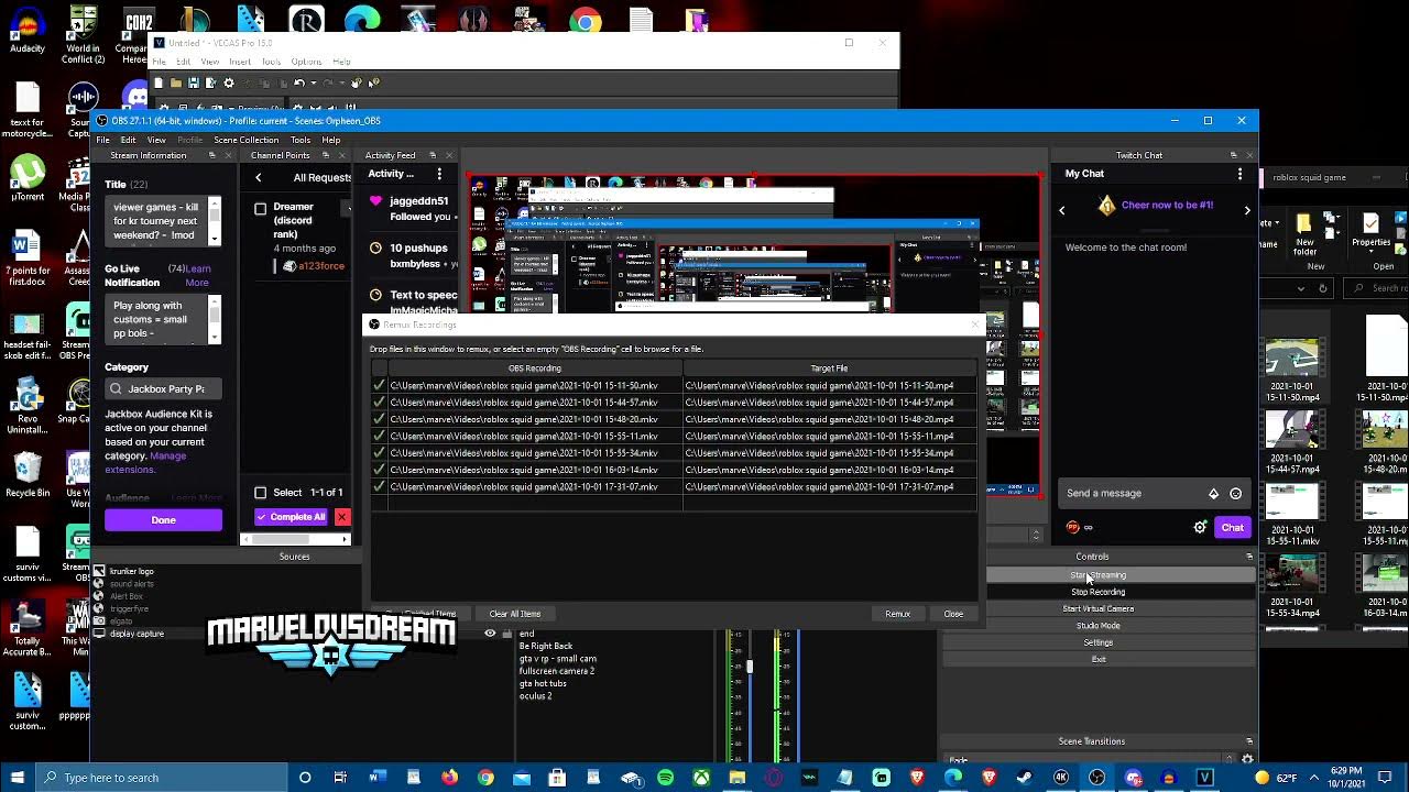 Drag and drop videos into Sony Vegas (OBS recordings, mkv files, remux to mp4) YouTube