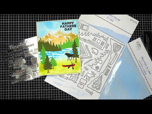 LDRS Creative The Lakehouse Card-Making Kit Review Tutorial! Make Some Serene Landscapes! class=