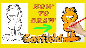 How to draw Garfield the cat. How to draw cartoon character Step by Step Tutorials.
