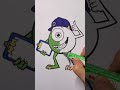 🏌🏼Gorgeous Mike Wazowski transformation🍤 #monstersinc #coloring #mikewazowski
