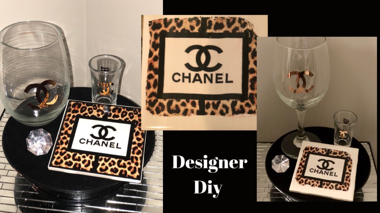 Glam Designer Chanel Inspired DIY Gift Ideas Beverage Coaster Sets