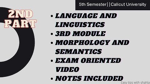 Language and Linguistics 3rd Module Word formation||Exam Oriented Video Notes included 5th semester