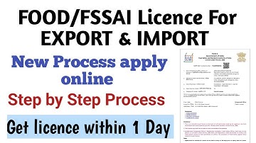 FSSAI License Apply Online For Export Import  | Food license Process 2024-25 | Food license | Export