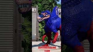 SUPERHERO DINOSAUR TEAM ON JURASSIC WORLD ! Spiderman Team vs Batman and MORE! #spiderman