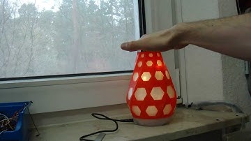 3D printed Lamp with distance sensor control.