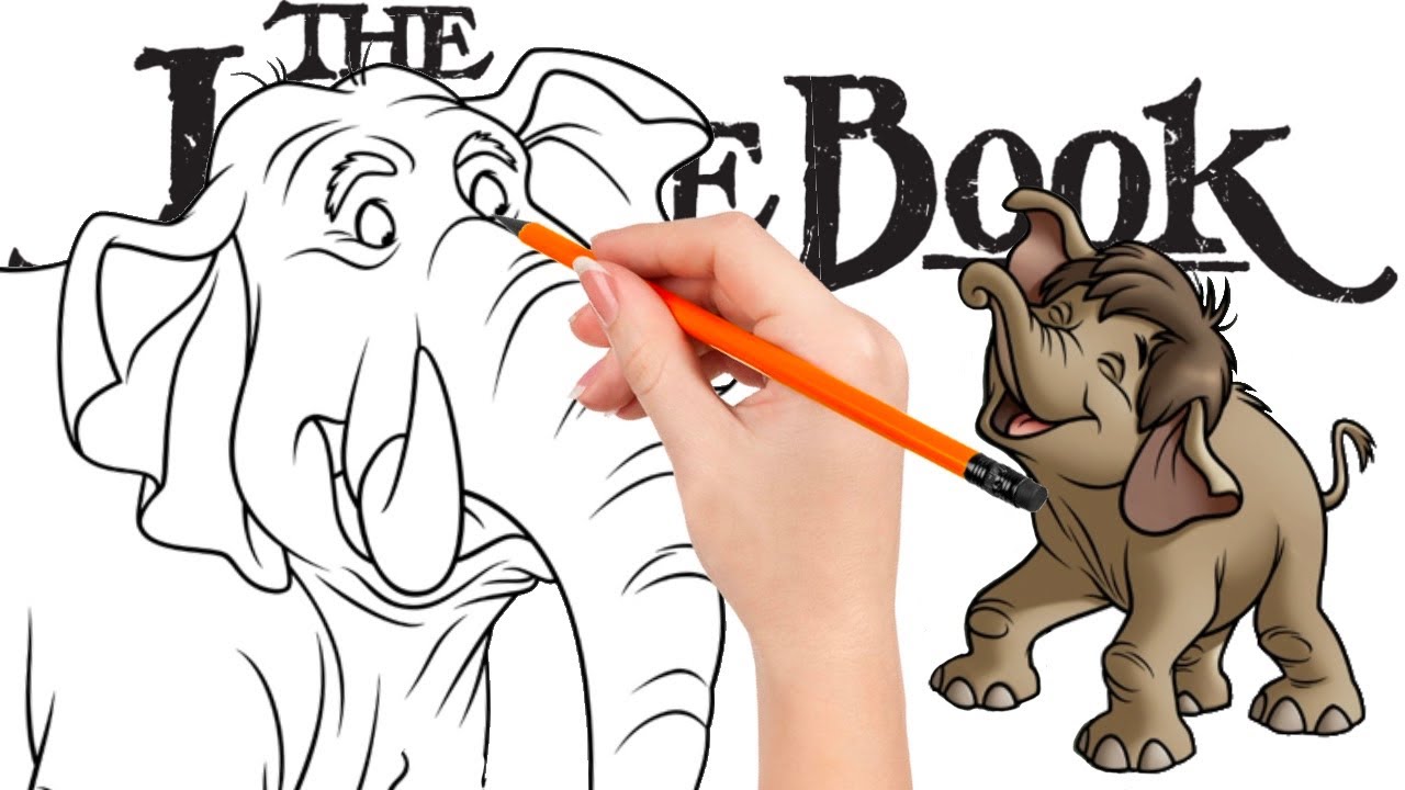 How to Draw Colonel Hathi and Hathi Jr. from The Jungle Book | Step by Step