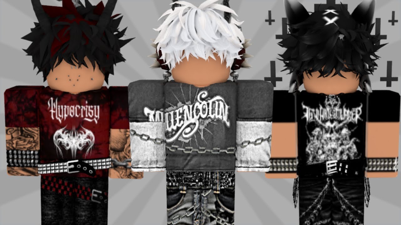 NEW EMO BOYS roblox outfits w/ codes & links ♡ 