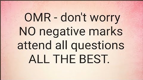 TNPSC OMR doubts instructions & exam tips