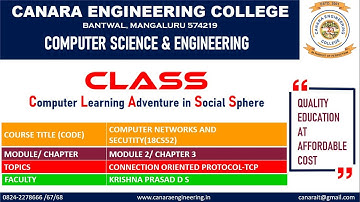 VTU COMPUTER NETWORKS AND SECURITY(18CS52)[TCP-Connection Oriented Protocol] (M2 L19)