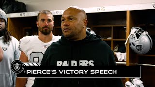 Coach Pierce's Locker Room Victory Speech vs. Chiefs: 'We Believe!' | Raiders | NFL