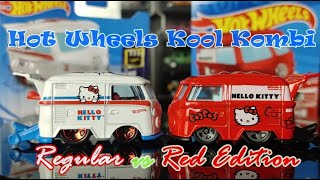 Hot Wheels Kool Kombi Hello Kitty Regular vs Red Edition
