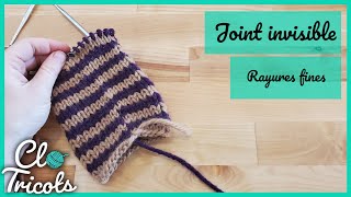 Tutoriel Tricot  Minimiser le joint dans des rayures à 2 rangs en rond (jogless join)