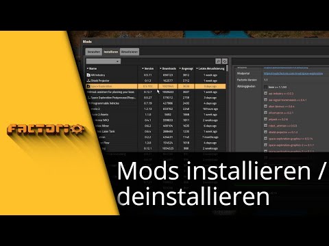 Factorio Mods installieren / deinstallieren ✅ Tutorial [Deutsch/HD]