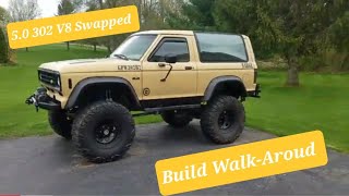 Built V8 Swapped 302 Ford Bronco II Walk Around Video. Details on Complete Build CHECK IT OUT!