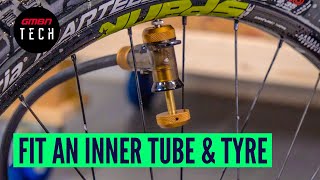 how to install an mtb tyre & inner tube | mtb wheel setup