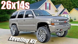 26x14s ON A LEVELED TAHOE!!