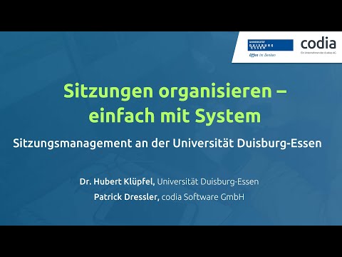 Sitzungen organisieren - einfach mit System // Sitzungsmanagement an der Universtität Duisburg-Essen