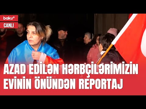 Baku TV azad edilən Aqşin və Hüseynin həyətində - CANLI