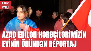 Baku TV azad edilən Aqşin və Hüseynin həyətində - CANLI